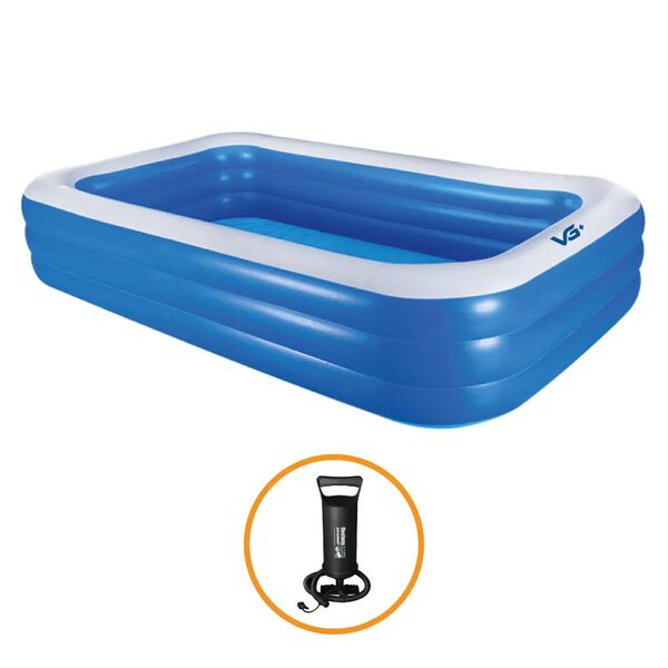 Piscina Inflável Retangular Azul 540 Litros 180 Cm Pvc Com Bo
