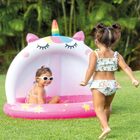 Piscina Inflável Unicórnio Infantil Com Cobertura 45 Litros I