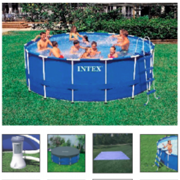 Piscina Intex 12422 L Estrutural Bomba Filtrante 110v Capa Forro Escada 28231 Leroy Merlin