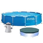 Piscina Intex 4.485 Litros Estrutural Azul Capa Bomba Filtran