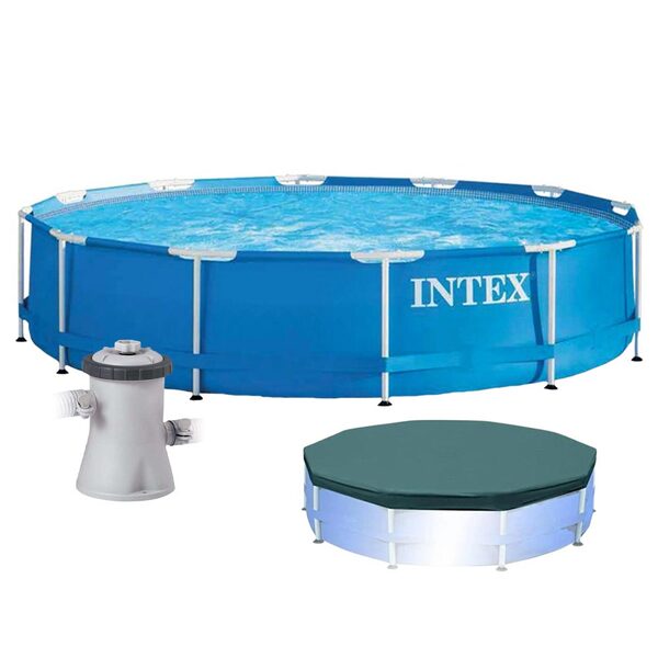 Piscina Intex 4.485 Litros Estrutural Azul Capa Bomba Filtran