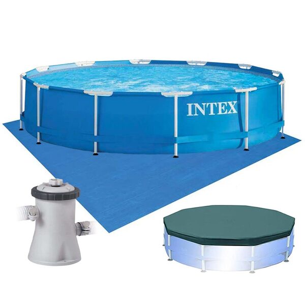Piscina Intex 4.485 Litros Estrutural Azul Capa Bomba Filtran