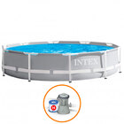 Piscina Intex 4.485 Litros Estrutural Prism Cinza Com Bomba F