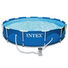 Piscina Intex 6.503 Litros Estrutural Azul Armação Bomba Filt