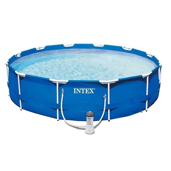 Piscina Intex 6.503 Litros Estrutural Azul Armação Bomba Filt