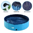 Piscina Para Cachorro Pets Dobrável Lisa Azul  120 Cm X 30 Cm