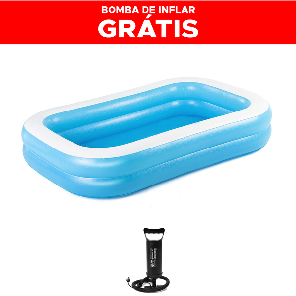 Piscina Retangular Inflável 778l+ Bomba De Ar Manual Bestway