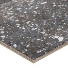 Piso Cerâmico Decorado Esmaltado Acetinado Borda Arredondada Bold 20,2X20,2cm Terrazzo Black Gabriella