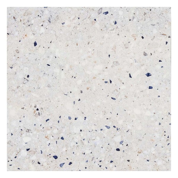 Piso Cerâmico Decorado Esmaltado Acetinado Borda Arredondada Bold 20,2X20,2cm Terrazzo White Gabriella