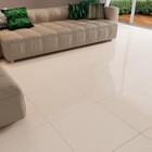 Piso Cerâmico Monocolor Polido Acetinado Borda Reta Retificado 75x75cm Luminatto Beige Cerbras