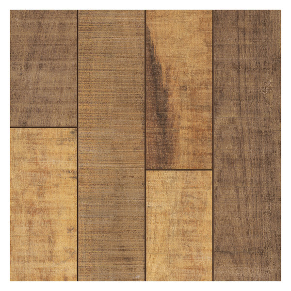 Piso Cerâmico Amadeirado Brilhante Borda Arredondada Interno 57x57cm Fuji LF59019 Lef