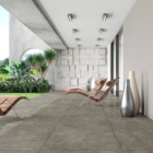 Piso Cerâmico Cimentício Acetinado Borda Reta Externo 60x60cm Basaltina Gray Embramaco