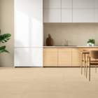 Piso Cerâmico Cimentício Acetinado Borda Reta Interno 76x76cm Cimenticio Bege Embramaco