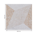 Piso Cerâmico Decorado Acetinado Borda Arredondada Externo 60,5x60,5cm Mosaico Beige Geometric HD6124 Artens