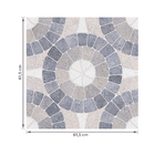 Piso Cerâmico Decorado Acetinado Borda Arredondada Externo 61,5x61,5cm Mosaico Blue Ceral