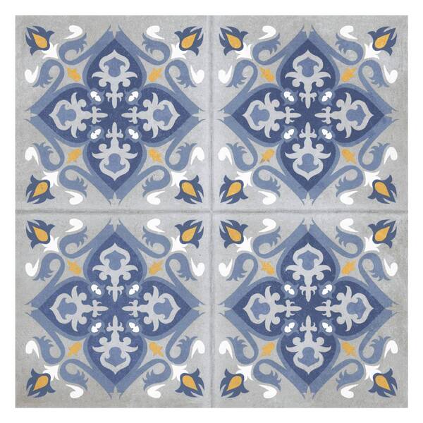 Piso Cerâmico Decorado Acetinado Borda Reta Interno 66x66cm Braga Formigres Premium