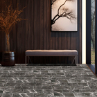 Piso Cerâmico Marmorizado Acetinado Borda Arredondada Externo 7,2x22cm Brick Nero Gabriella