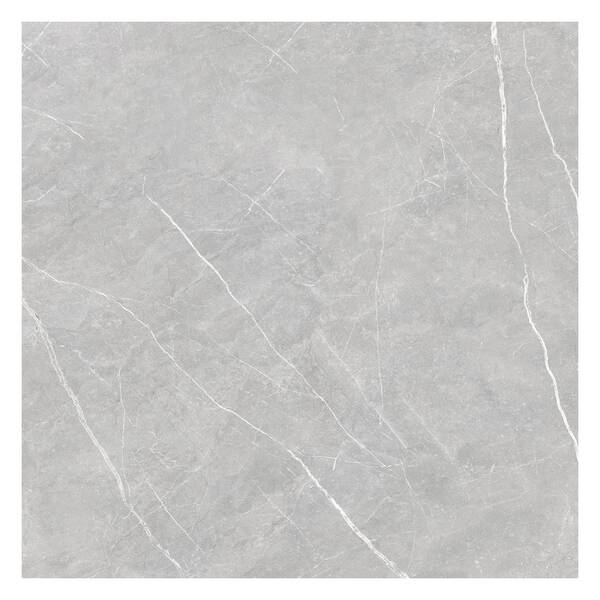 Piso Cerâmico Marmorizado Polido Borda Reta Interno 75x75cm Marmo Gris Lux Embramaco
