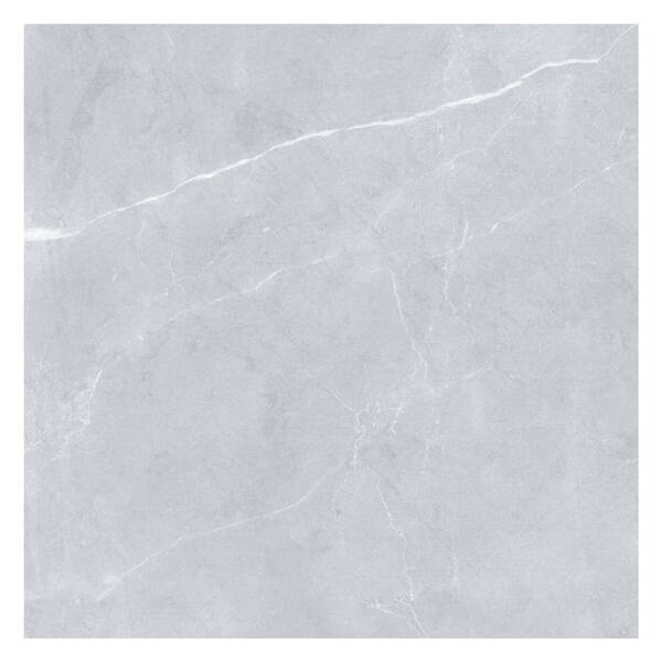 Piso Cerâmico Marmorizado Polido Borda Reta Interno 81x81cm Selene Grey Formigres Prime