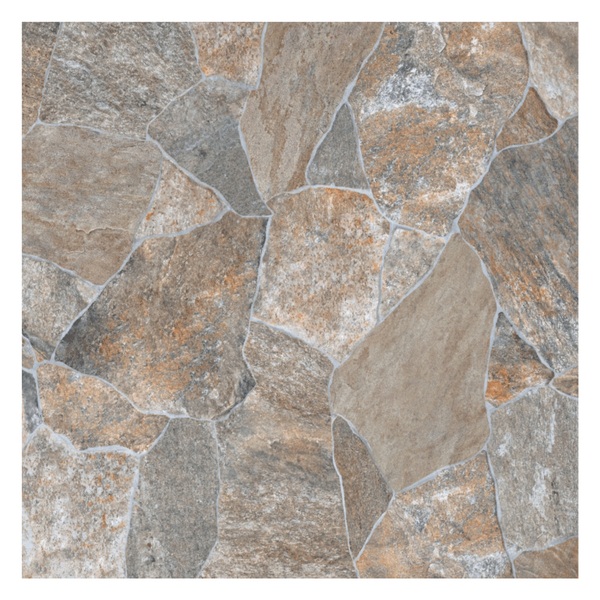 Piso Cerâmico Pedra Granilhado Borda Arredondada Externo 60x60cm Neptune Stone Cinza Angelgres