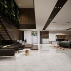 Piso Cerâmico Marmorizado Polido Borda Reta Interno 1,22mx63cmx9mm Supra Ônix Bianco Embramaco