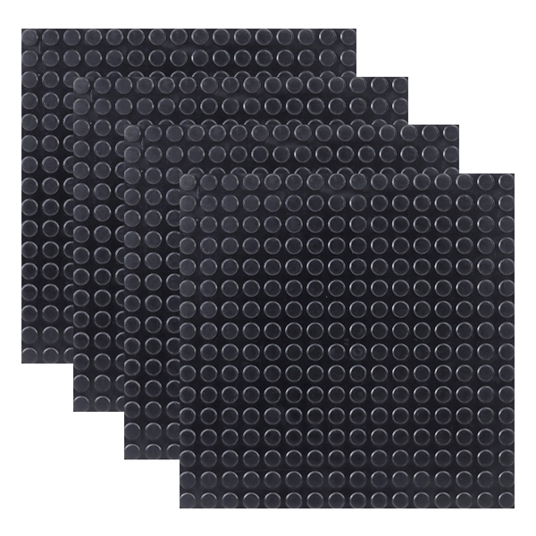Piso de Borracha Botão Preto 50x50cm 4 Unidades Daud