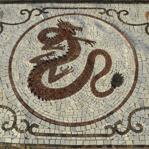 Piso Em Mosaico Dragão Chinês I - 130x190cm