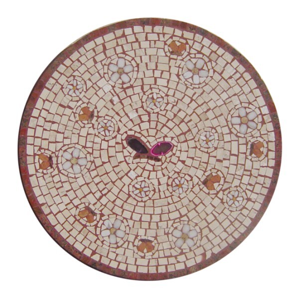 Piso Em Mosaico Mandala Fiori E Farfalle R855 - 80 Cm