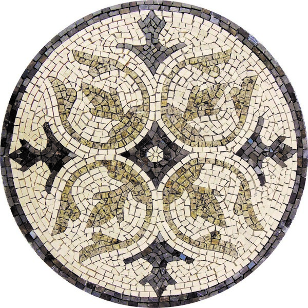 Piso Em Mosaico Marmore Quatro Louros - 70 Cm