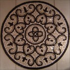 Piso Em Mosaico Romano Itálico Com Detalhes Em Cinza - 130cm