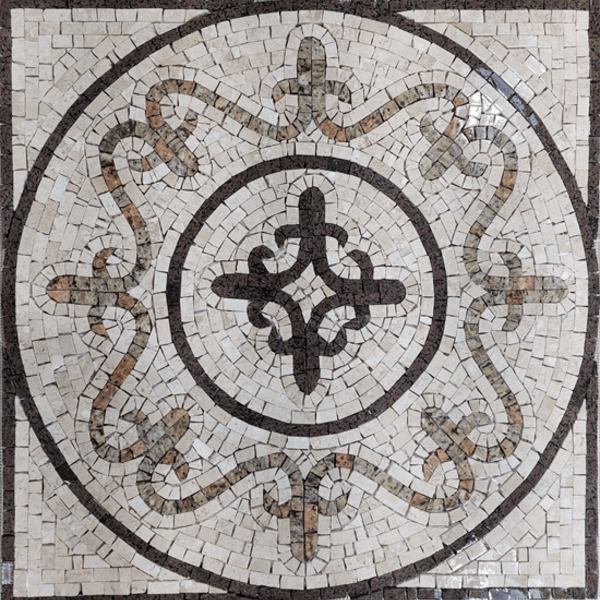 Piso Em Mosaico Romano Pedras Lis I - 120cm