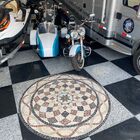 Piso Em Mosaico Romano Semente De Girassol Colorato Ii - 80cm