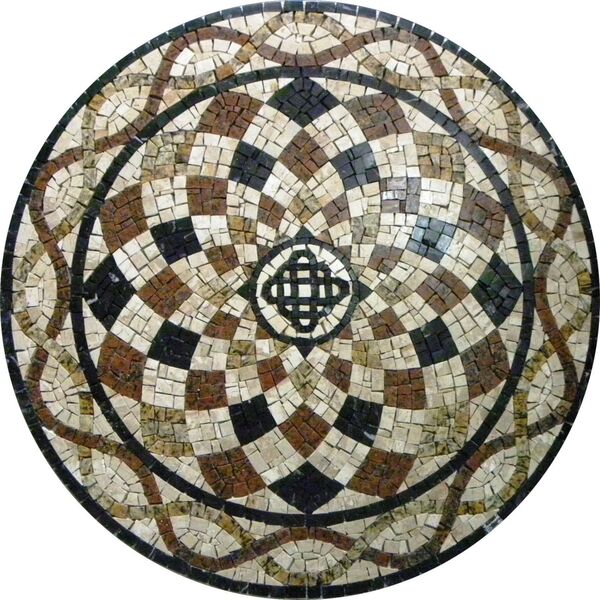 Piso Em Mosaico Romano Semente De Girassol Colorato Ii - 90cm