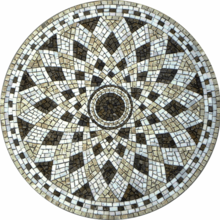 Piso Em Mosaico Romano Semente De Girassol I - 100cm