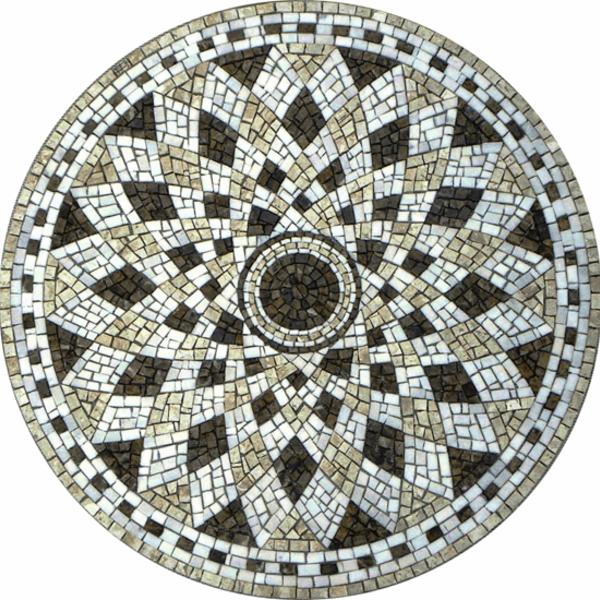 Piso Em Mosaico Romano Semente De Girassol I - 100cm