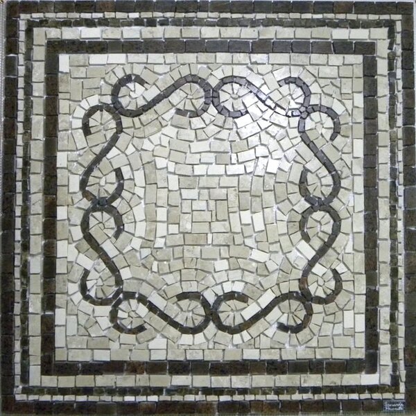 Piso Em Mosaico Romano Volute In Quadrato - 90cm