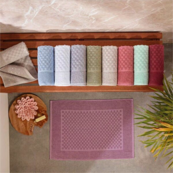 Piso Felpudo Jacquard Dianneli 480g/m² - Antiderrapante Amênd