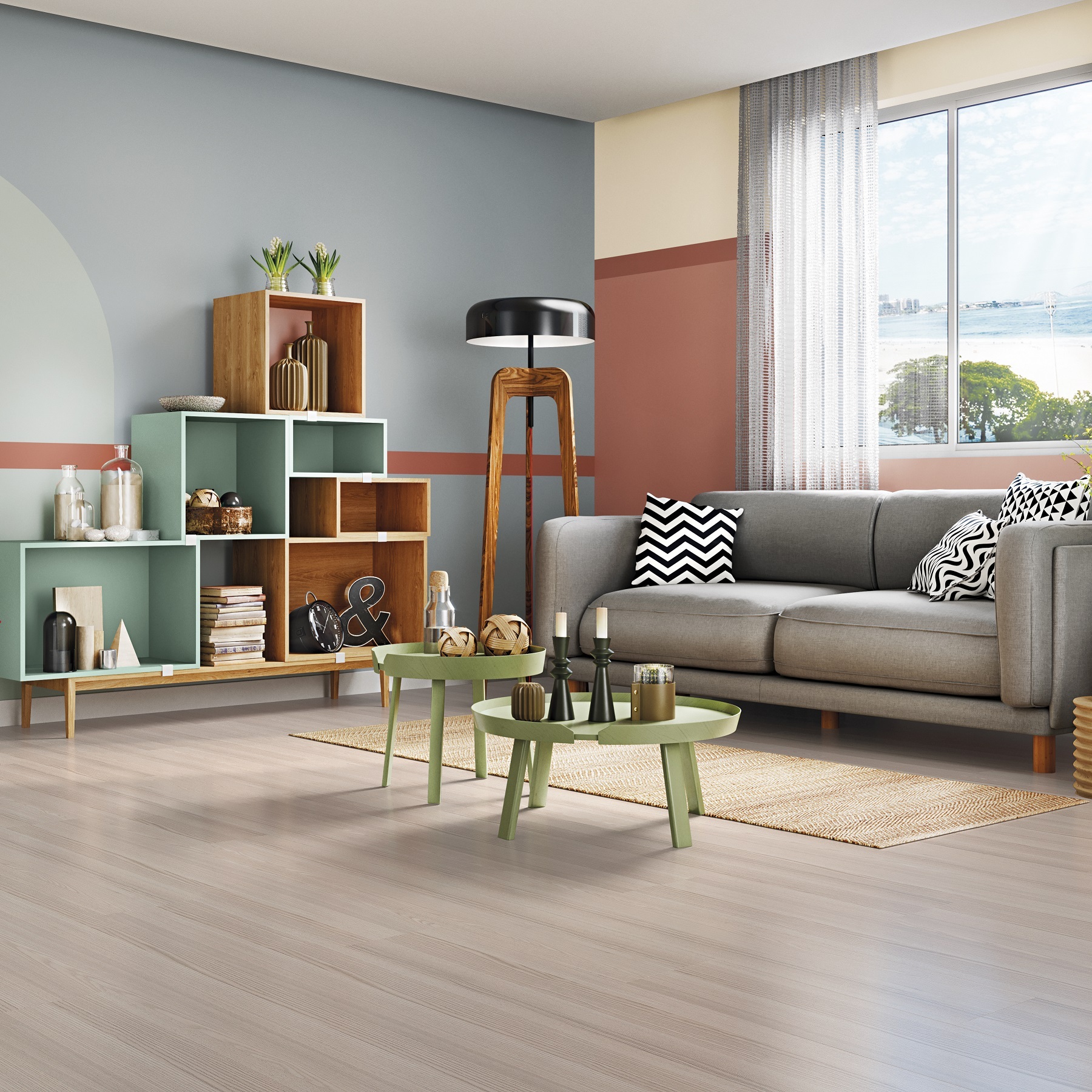 ココヤシ 約60cm Piso Laminado Click Carvalho Caribe 136x21,7cm m² Artens | Black