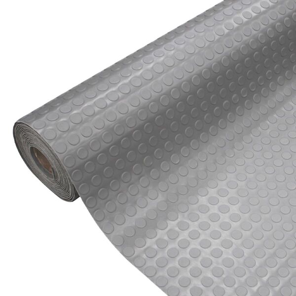 Piso Laminado Emborrachado 2 Mm Moeda Rolo 1,3m X 15m Cinza K