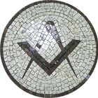 Piso Maçom Em Mosaico Esquadro E Compasso Ii - 100cm