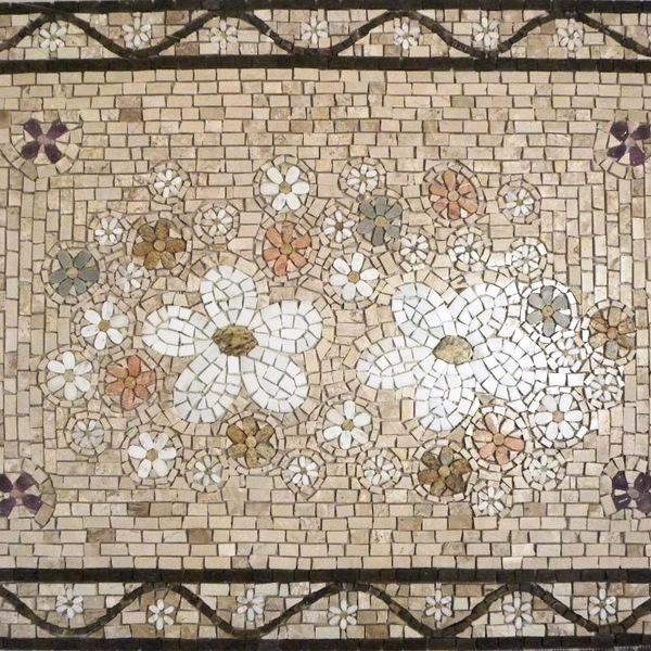 piso mosaico doppio festone fiori hall de entrada 100 cm