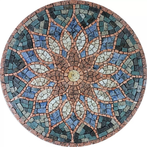Piso Mosaico Mandala Vitral Árabe R0262 - 90 Cm