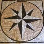 Piso Rosa Dos Ventos Em Mosaico Marmores Quadrado - 80 Cm