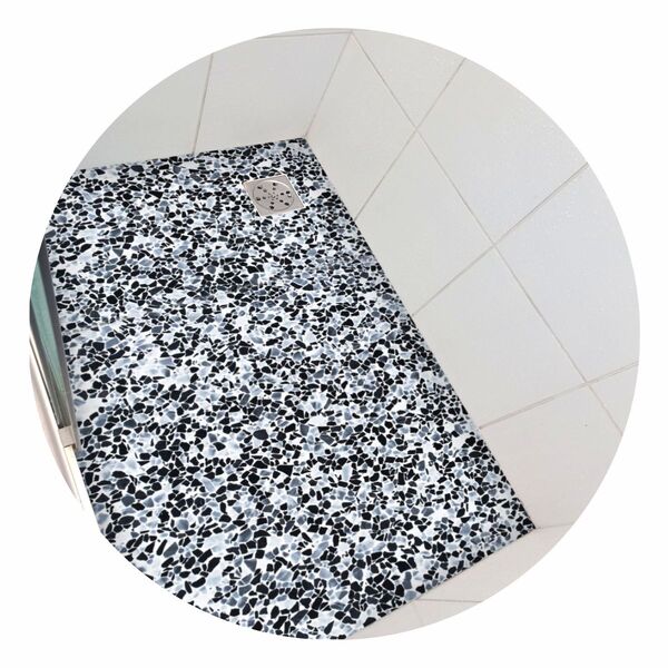 Piso Vinil Antiderrapante Para Box Granilteterrazzo Escuro -