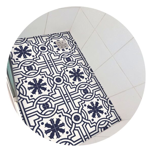 Piso Vinil Antiderrapante Para Box Ladrilho Azul Petróleo - 1