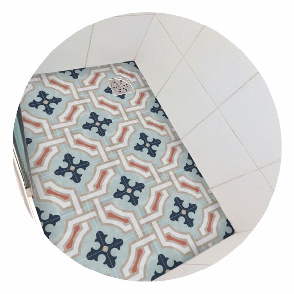 Piso Vinil Antiderrapante Para Box Ladrilho Azul Royal - 1,20