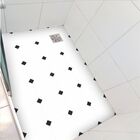 Piso Vinil Antiderrapante Para Box Ladrilho Hidráulico Preto