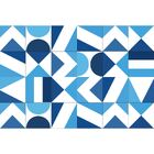 Piso Vinil Antiderrapante Para Box Ladrilho Mosaico Azul - 1,