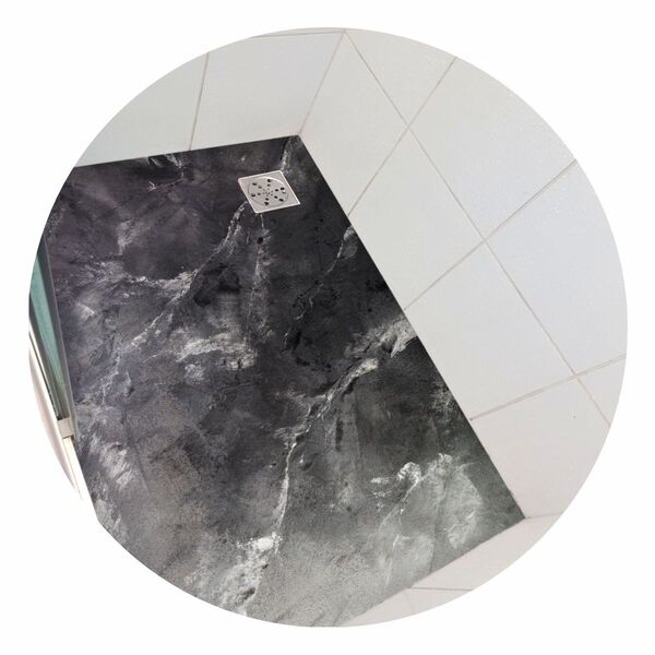 Piso Vinil Antiderrapante Para Box Mármore Negro - 1,20 X 0,8