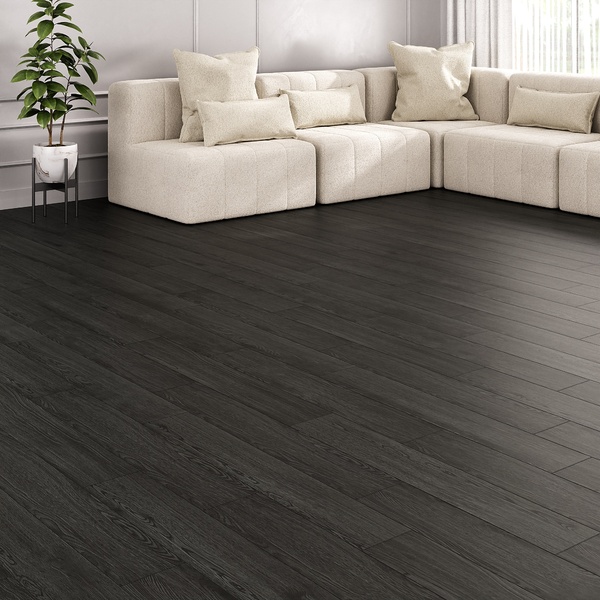 Piso Vinílico Autocolante Amadeirado Régua M² Carvão Tubrax